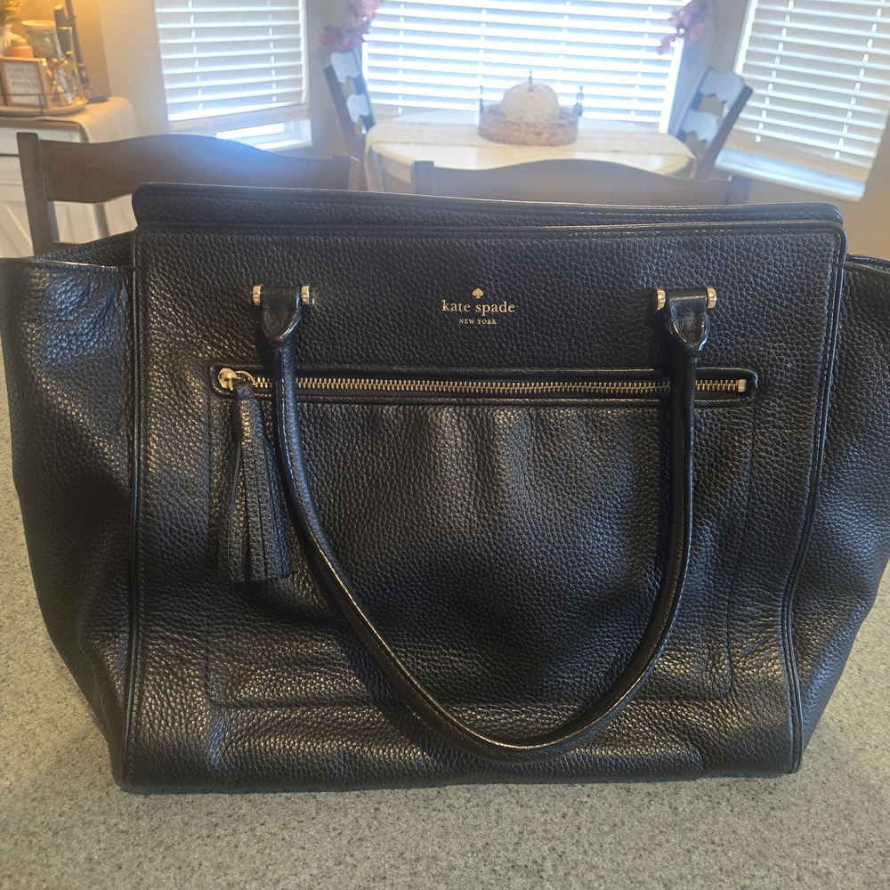 Kate Spade Black Leather Tote Bag
